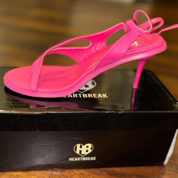 Women's Strappy Pink Sandals Heels Pumps - Picture 1 of 4